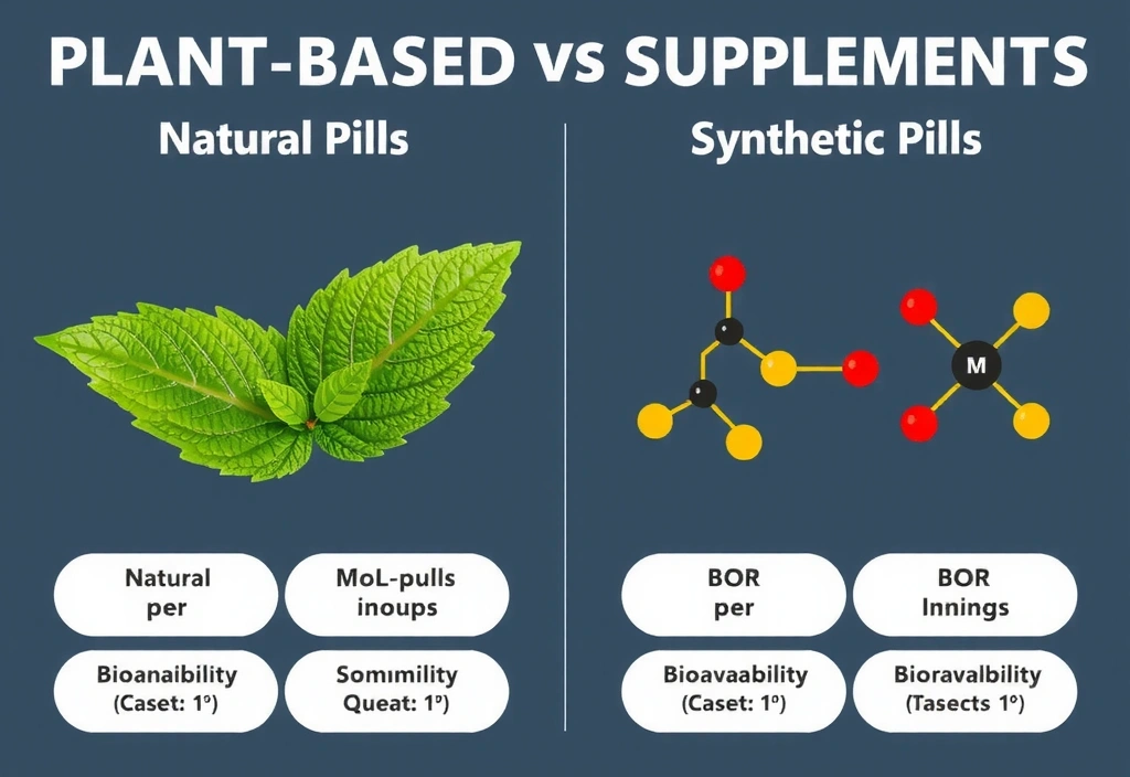 Natural vs synthetic supplements comparison visualization